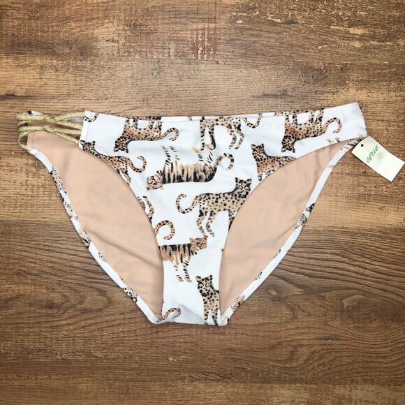 aerie Other - Aerie Knot Bikini Bottom Size Medium Animal Print Leopard Tiger Full Coverage